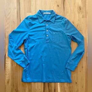 Criquet Long Sleeve Polo L Med Blue